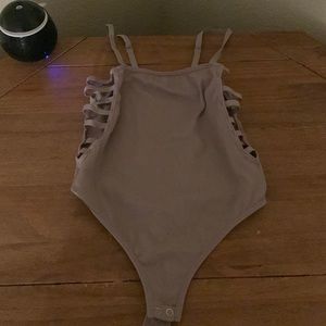 one piece very stretchy never been worn out at all.